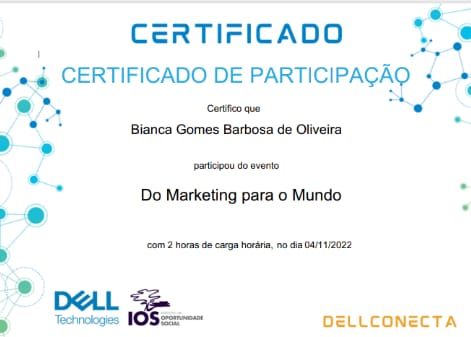 Certificado Marketing para o Mundo